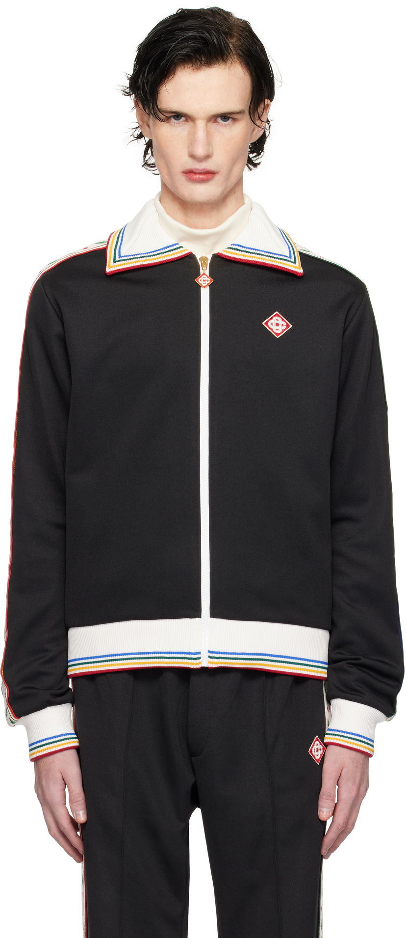 Куртка Casablanca Track Jacket with Stripes чорний | MPS25-JTP-310-01