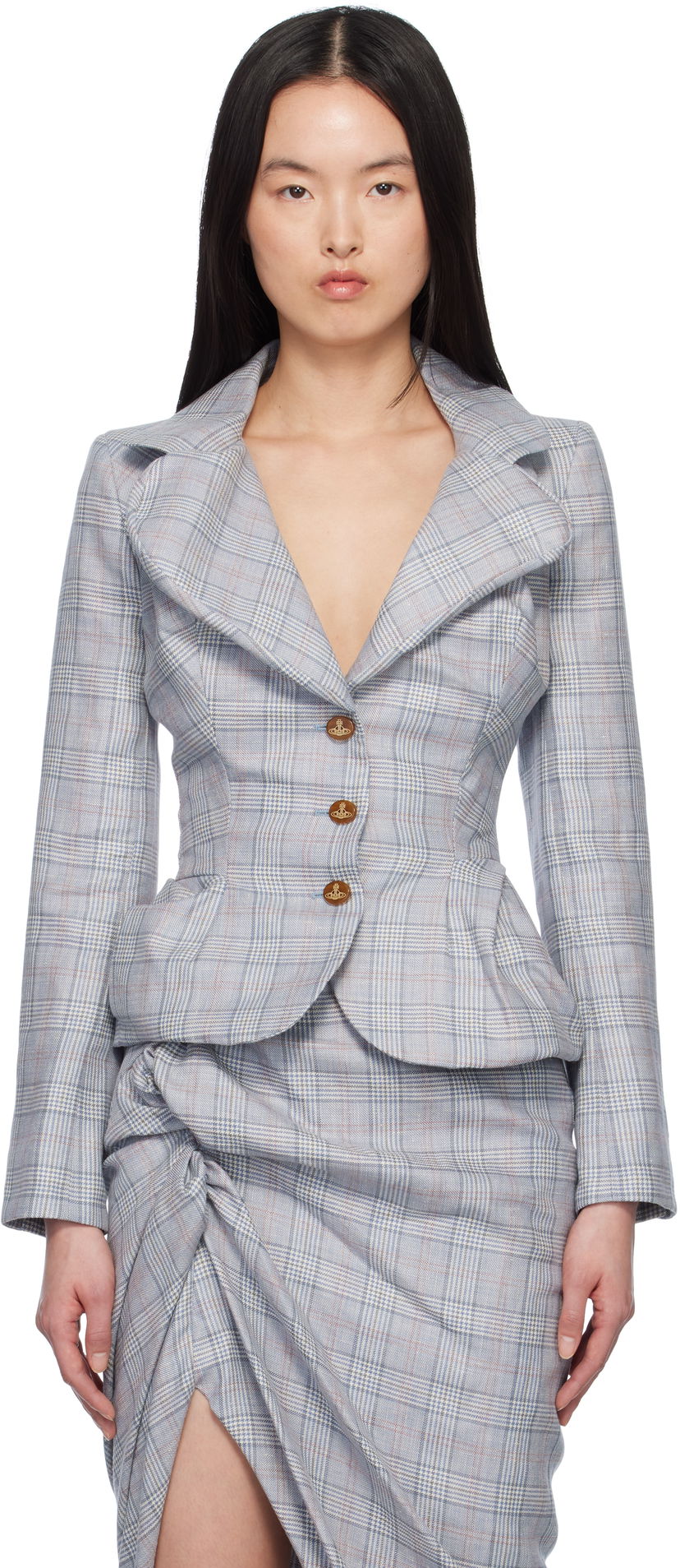 Спортивний костюм Vivienne Westwood Vivienne Westwood Drunken Prince of Wales Check Blazer Синій | 1401007G-W013L-