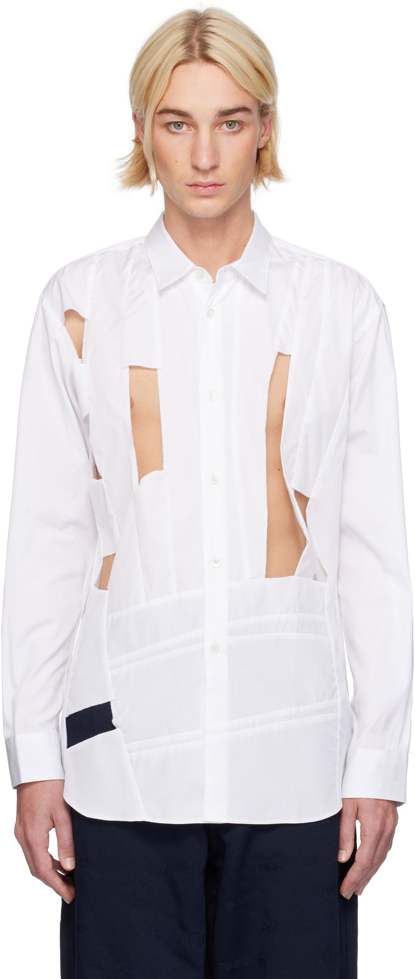 Сорочка Comme des Garçons Cutout Shirt білий | FN-B032-051