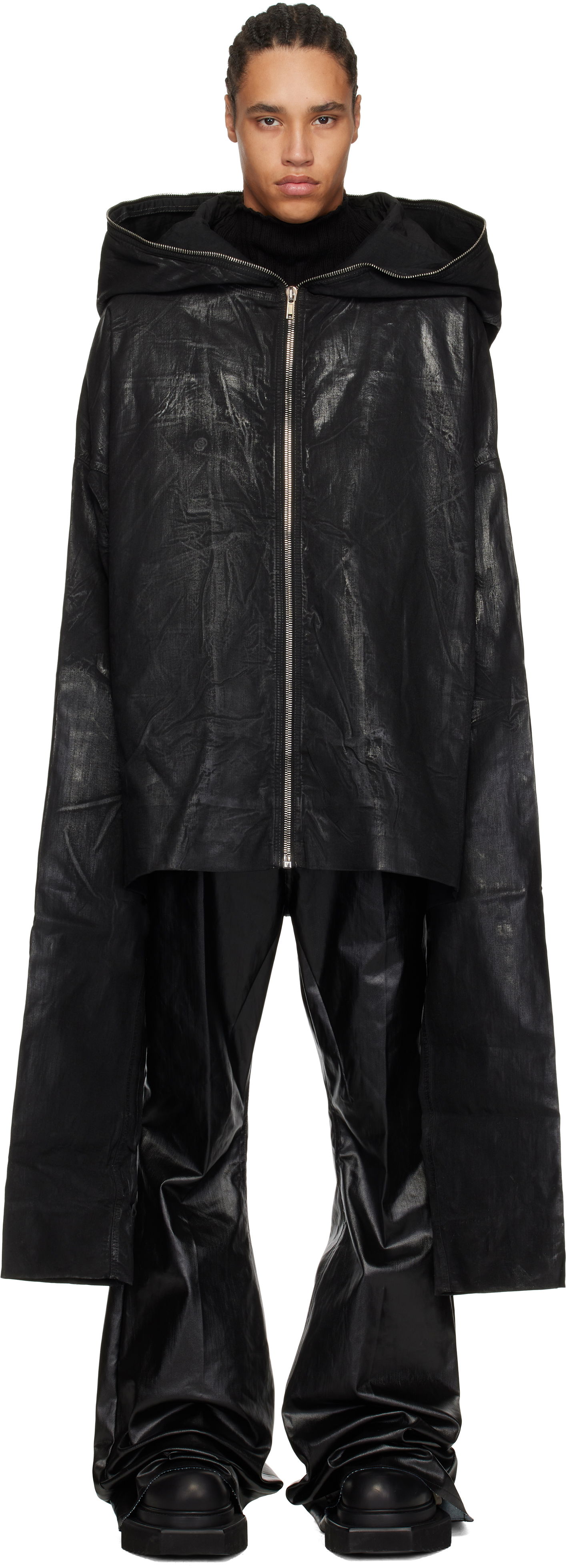 Світшоти Rick Owens Rick Owens DRKSHDW Hollywood Gimp Kaftan Denim Jacket чорний | DU01E3780 SCF, 0