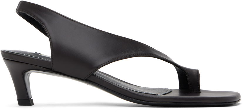 Одяг TOTEME TOTEME Leather Thong Heeled Sandals чорний | 252-WAS0201-LE0131