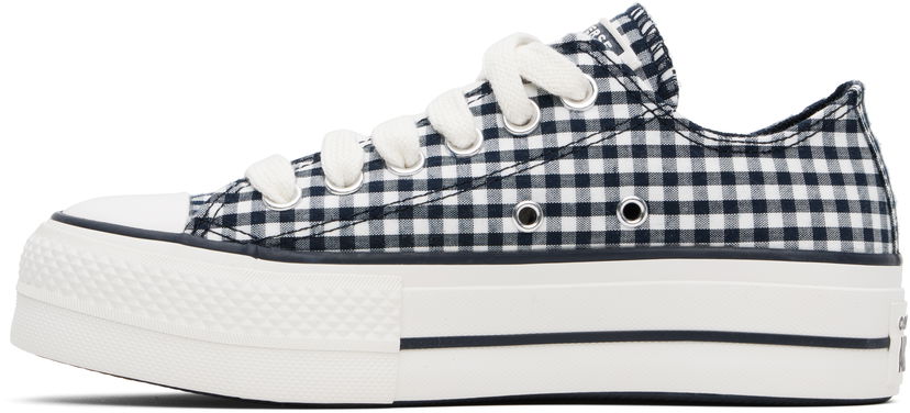 Кросівки та взуття Converse Chuck Taylor All Star Lift Platform Gingham темно-синій | A13664C