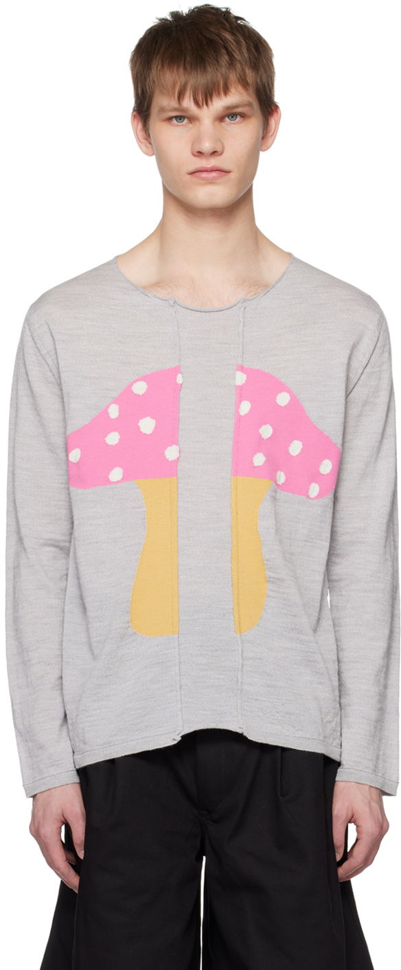 Cветр Comme des Garçons Comme des Garçons Shirt Brett Westfall Edition Mushroom Intarsia Sweater Сірий | FK-N003-051