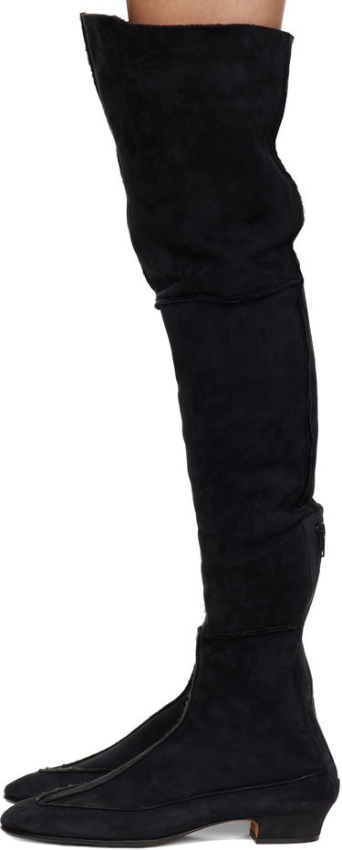 Кросівки та взуття The Row Suede Over-The-Knee Boots чорний | F1530-SH01, 2