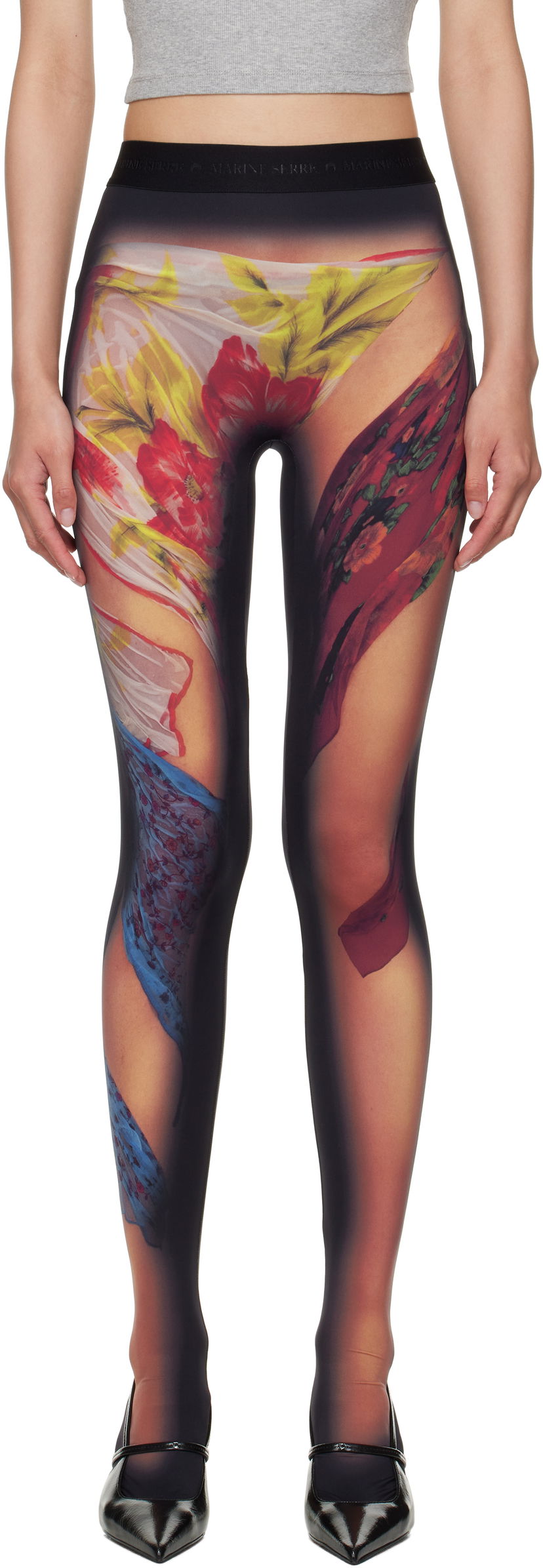 Легінси Marine Serre Marine Serre Recycled Draped Statue Jersey Leggings чорний | WPA043A CJER0076
