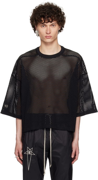 Кроп-топи Rick Owens Rick Owens Champion Edition Tommy Cropped Mesh T-Shirt чорний | CM01E1676 CHONET MESH, 0