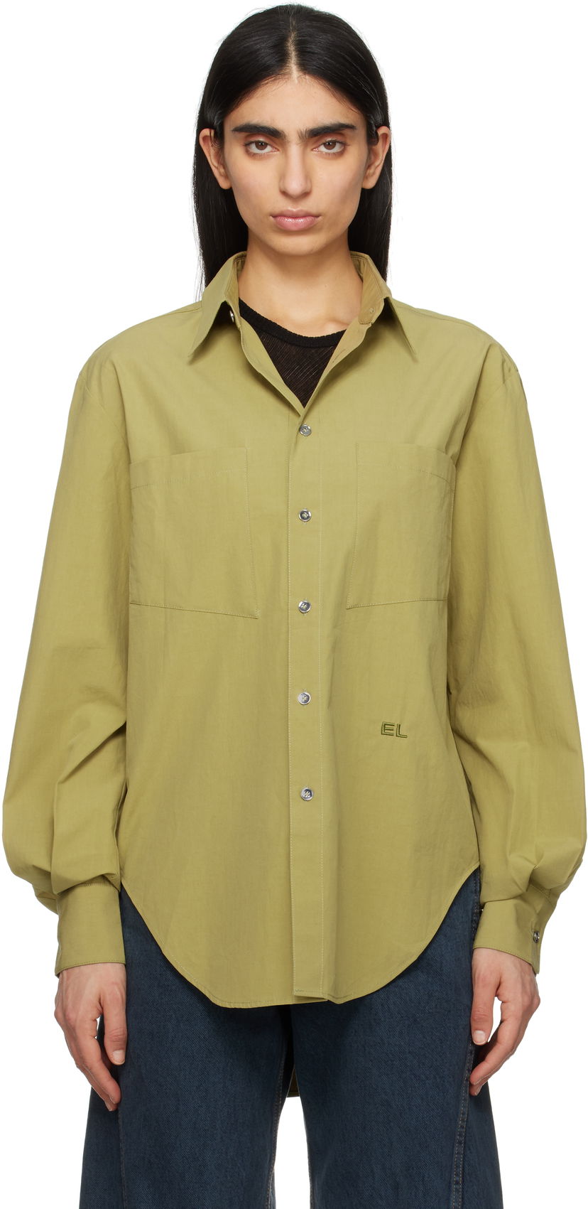 Сорочка Eckhaus Latta Eckhaus Latta Notebook Shirt Зелений | 1216-EL-PS25-P -