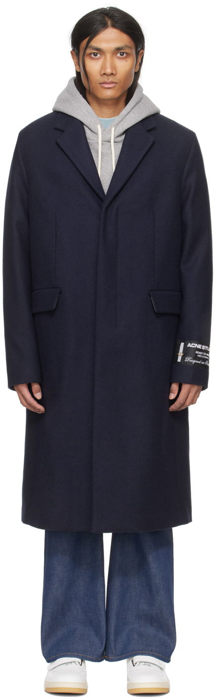 Пальто Acne Studios Single-Breasted Coat темно-синій | B90730-