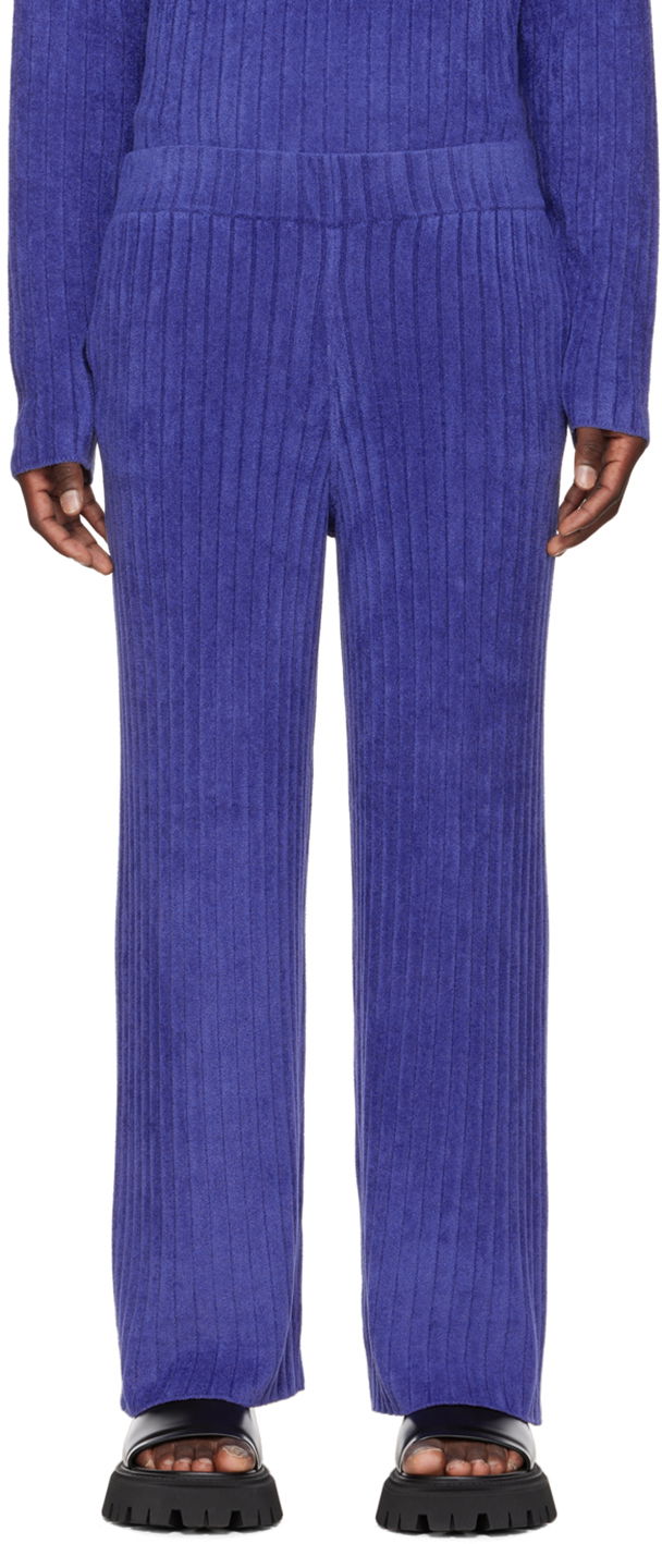Штани Dion Lee Ribbed Knit Lounge Pants Синій | C7101P22