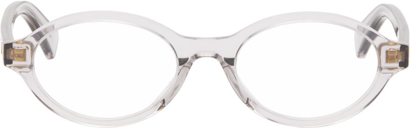 Сонцезахисні окуляри Bottega Veneta Bottega Veneta Triangle Stud Logo Round Glasses Сірий | BV1367O-004