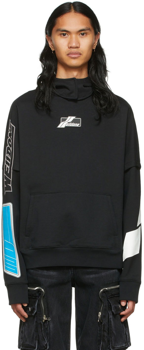 Світшоти We11done Cotton Graphic Hoodie чорний | WD-TH1-22-568-U-BK