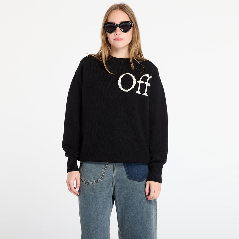 Cветр Off-White Off-White Bookish Shared Knit Crewneck чорний | OWHE10OF25KNI0021001