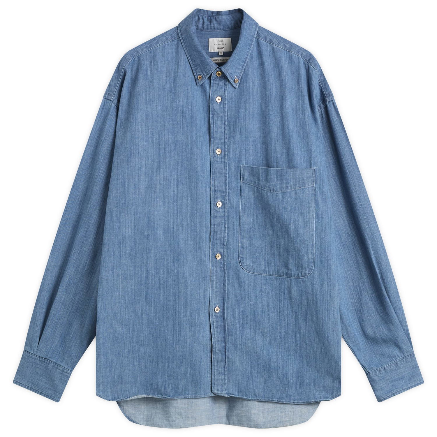 Сорочка Studio Nicholson Studio Nicholson x Beams Plus Lisa Denim Shirt Синій | BPSN1103-70, 0