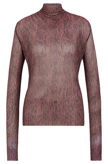 Cветр BOSS Plissé Tulle High-Neck Top Рожевий | 50521730