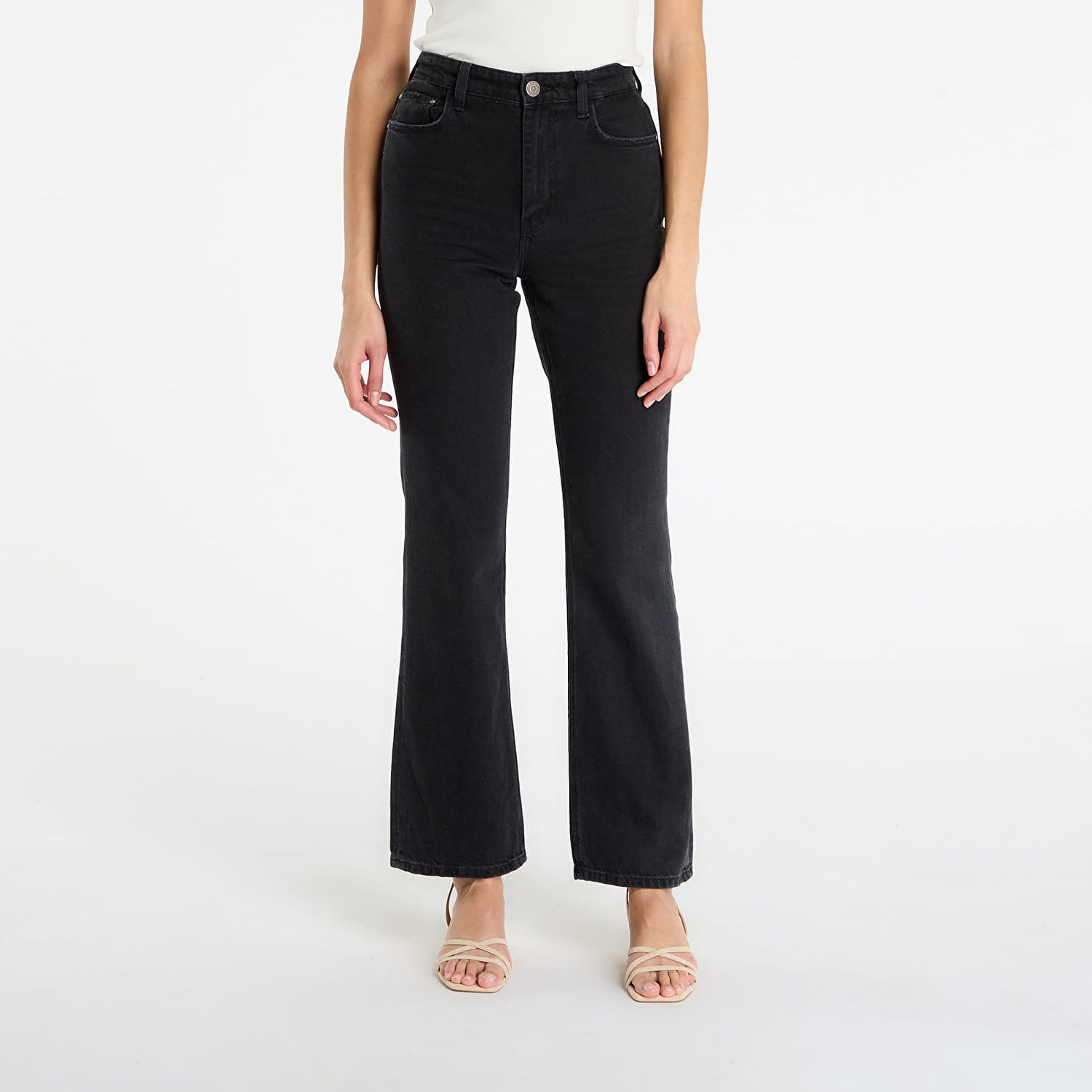 Штани GUESS 80S High-Waisted Straight-Leg Pants 31 чорний | W5BA33D0981-WNTK, 0