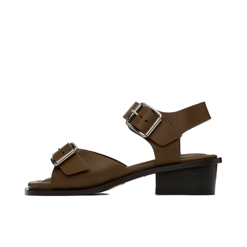 Кросівки та взуття LEMAIRE Square Heeled Sandals Коричневий | FO0030 LL196