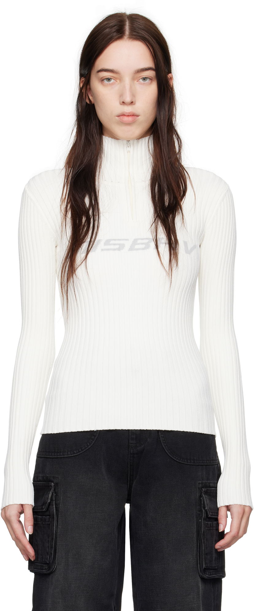 Cветр MISBHV Knitted Quarter-Zip Ski Turtleneck білий | 230B703