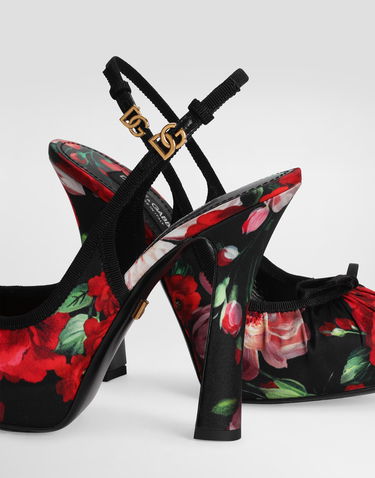 Аксесуари Dolce & Gabbana Dolce & Gabbana Satin Slingbacks With Floral Print Різнокольоровий | CG0927AD645HN5PD, 3
