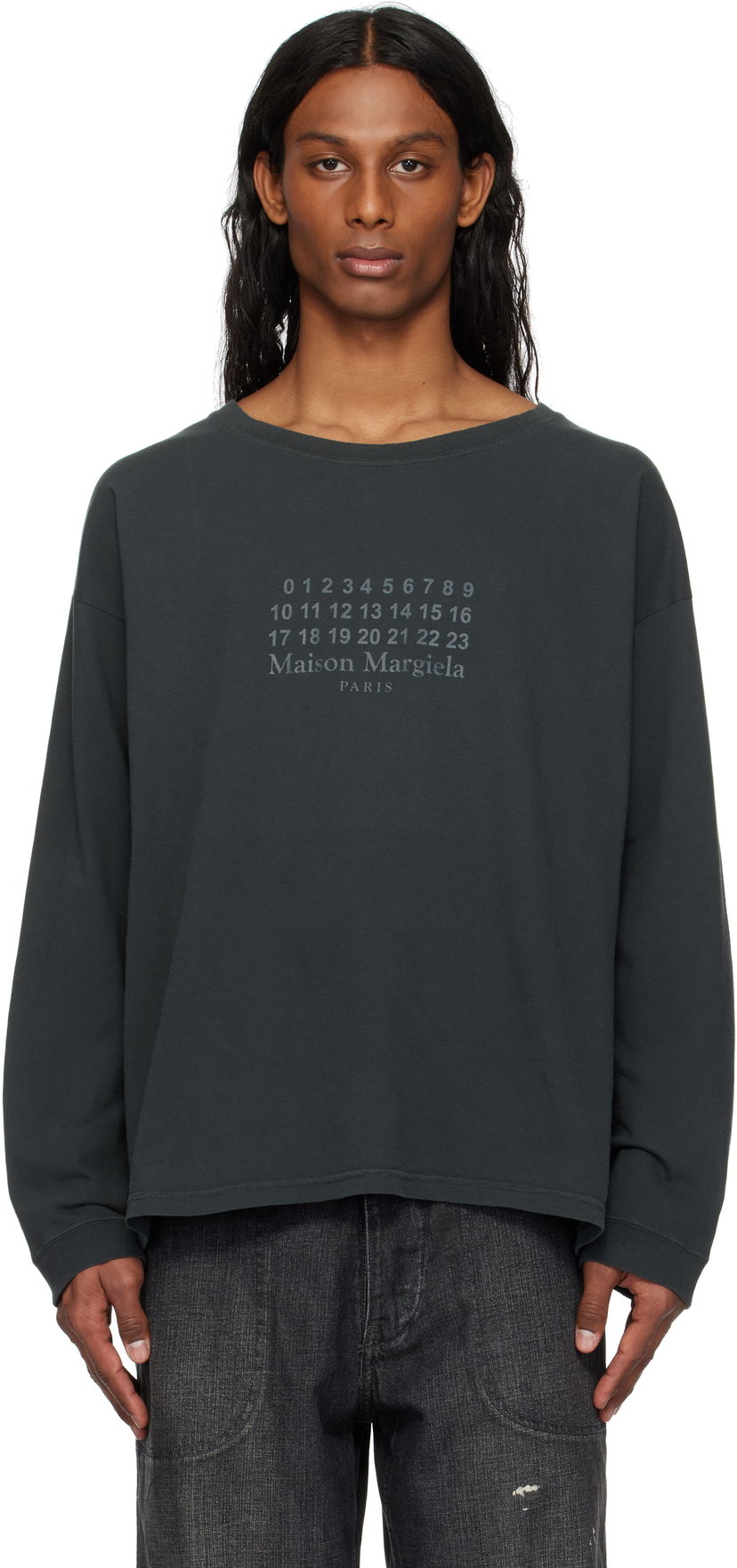 Cветр Maison Margiela Maison Margiela Printed Logo T-Shirt чорний | S50GC0715 S24575