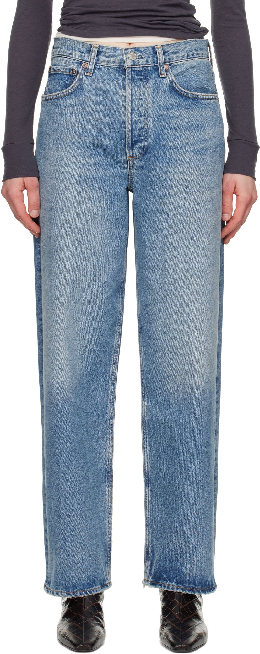 Джинси AGOLDE AGOLDE Henson Loose-Fit Jeans Синій | A219-1535