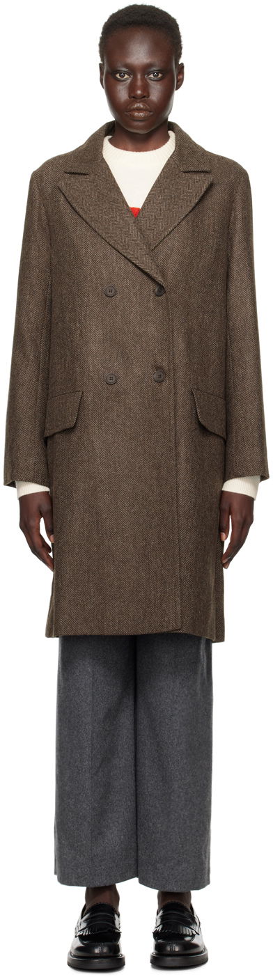 Пальто A.P.C. Coat Double-Breasted Коричневий | WOARA-F01545