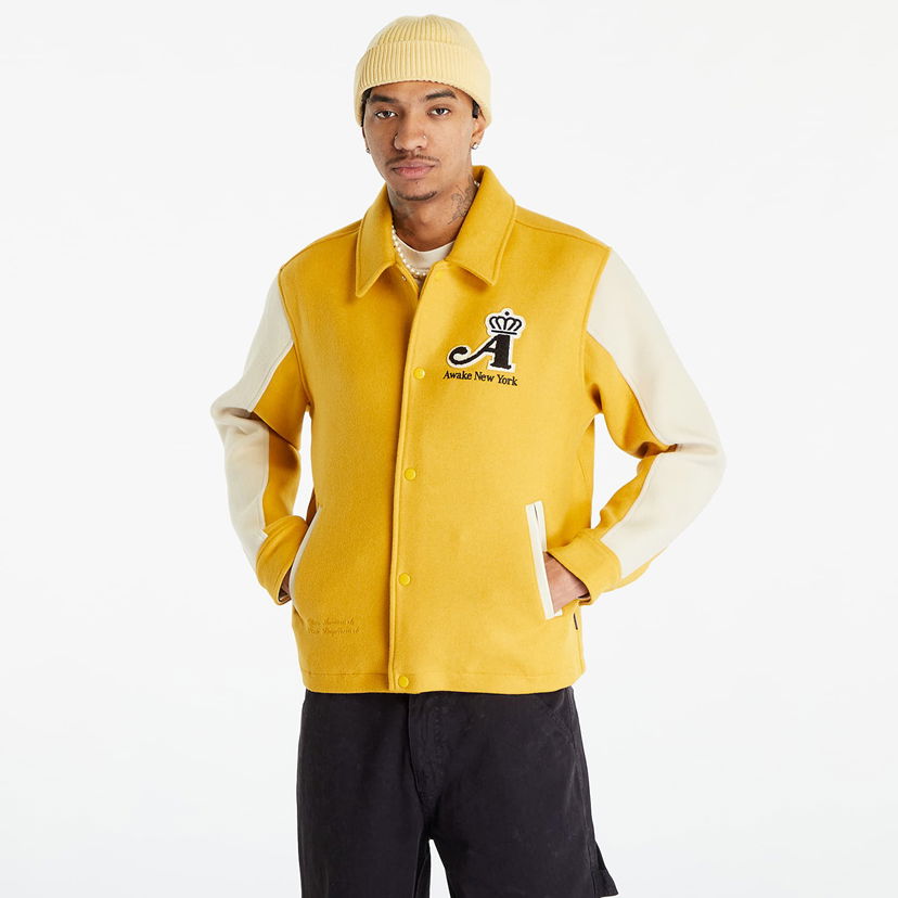 Куртка бомбер Awake NY Awake NY Crown Embroidered Varsity Jacket Жовтий | AWK-FW23-OT005-SAF