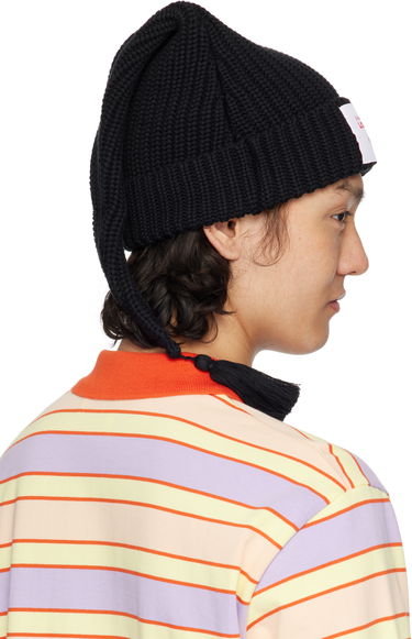 Шапка Charles Jeffrey Loverboy Charles Jeffrey LOVERBOY Sloppy Giuseppe Knit Beanie with Tassel чорний | 54131001, 4
