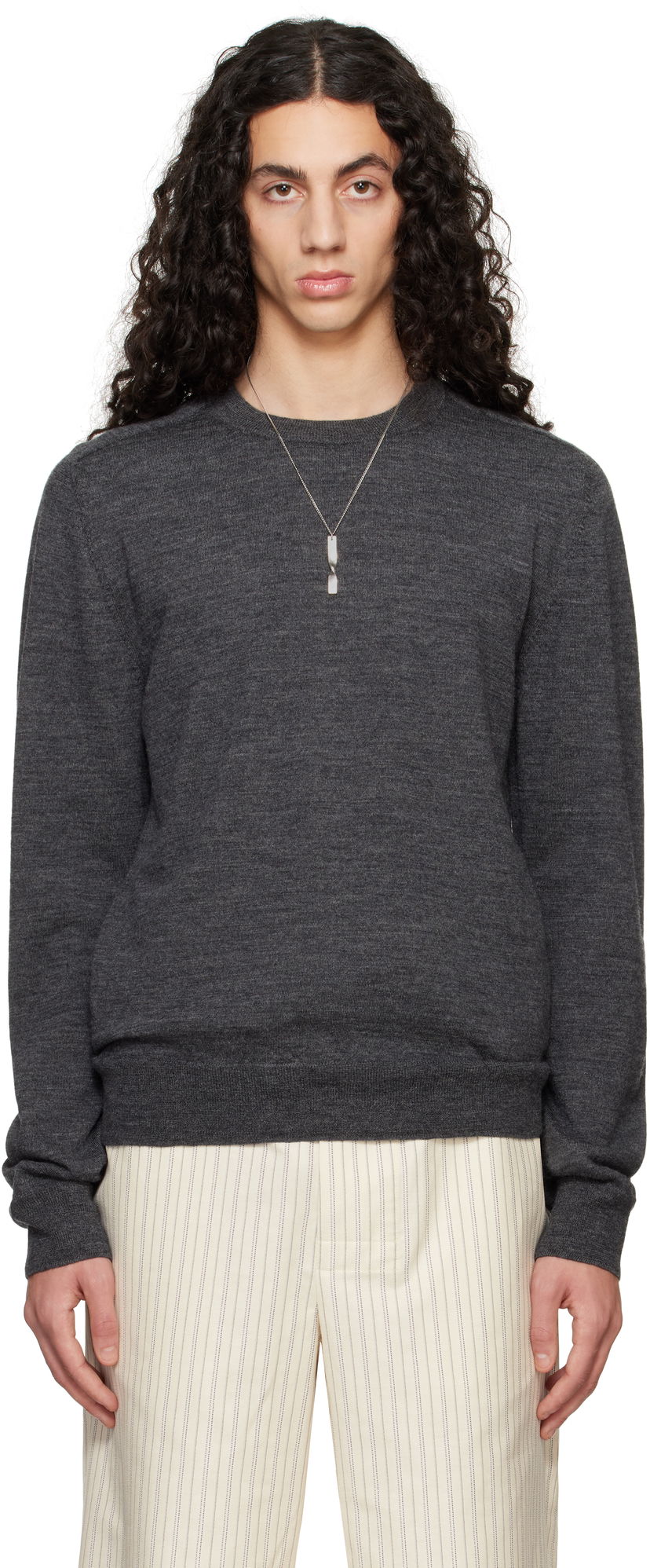 Cветр Maison Margiela Maison Margiela Elbow Patch Sweater Сірий | S50HL0041 M13098