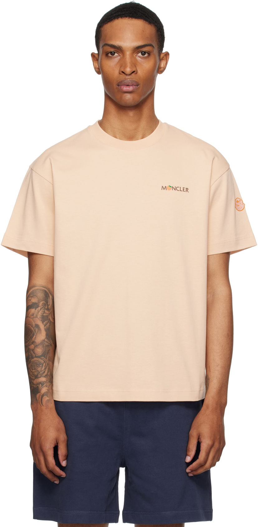 Футболка Moncler Moncler Genius x Gilga Farm Short Sleeve T-Shirt бежевий | K24028C0000589AZ9