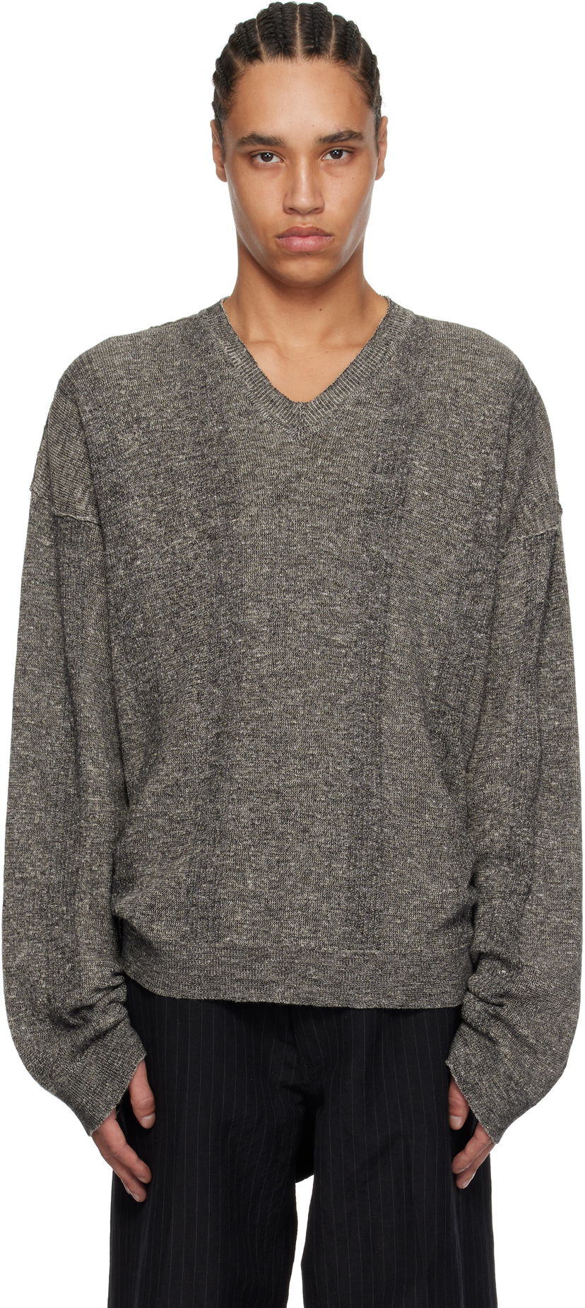 Cветр Maison Margiela Maison Margiela V-Neck Sweater Сірий | S50HN0012 M13097