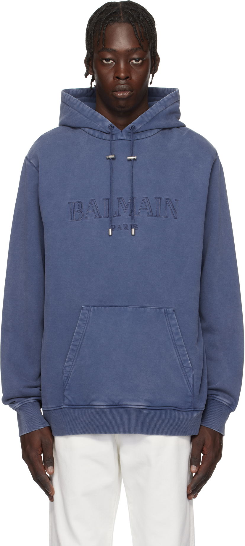 Світшоти Balmain Balmain Vintage Embroidered Hoodie Синій | EH1JT047BC72