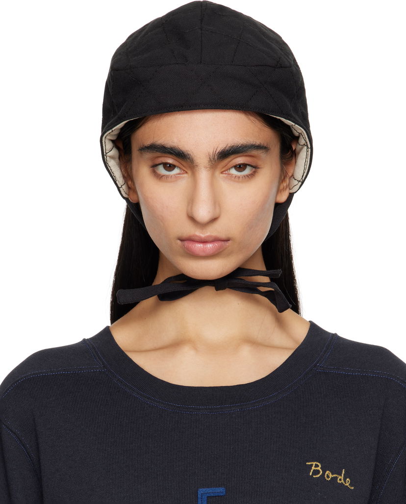 Капелюх Bode Bode Bloomstein Quilted Cap чорний | MRS25AC056