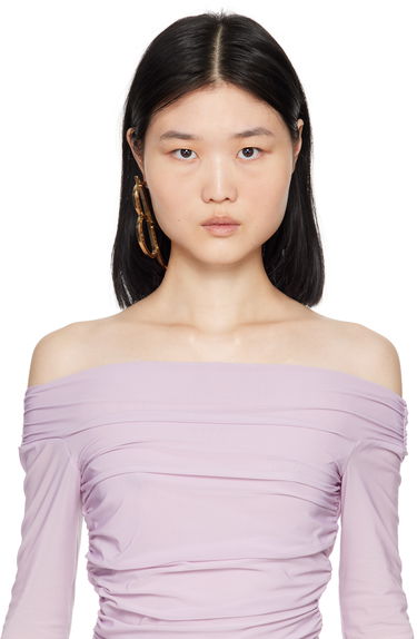Сережки Blumarine Crystal-Embellished "B" Monogram Single Earring Металік | P444W062A, 2