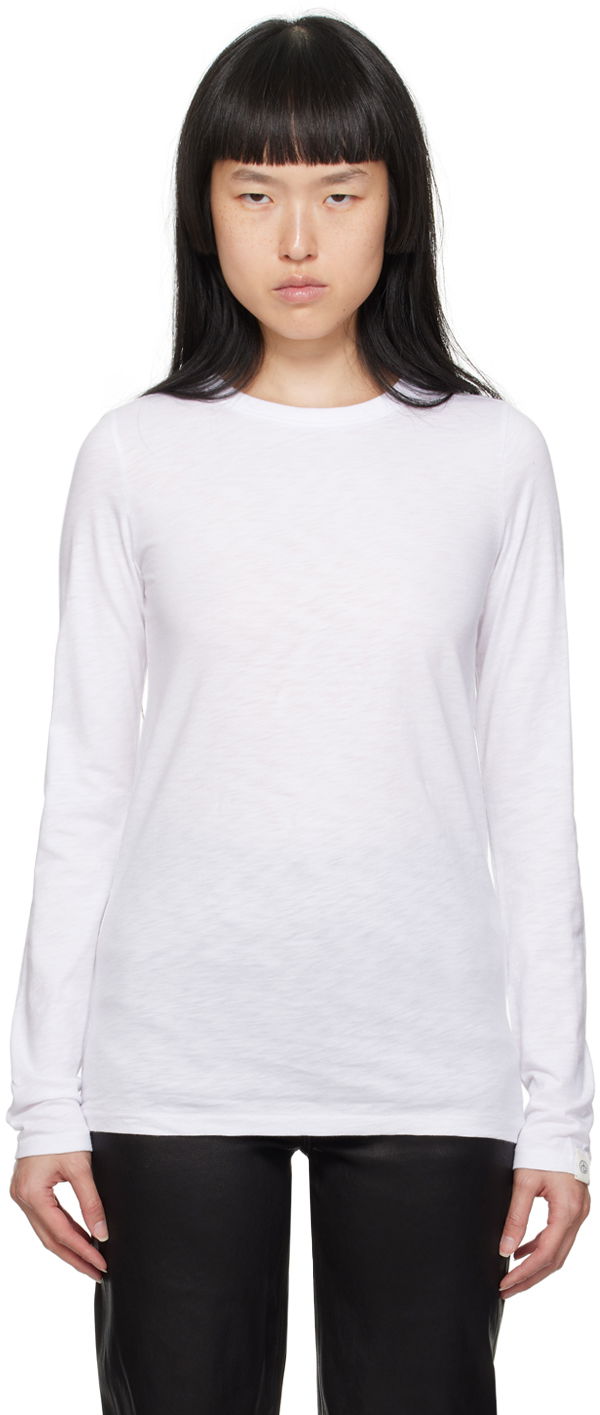 Футболка rag & bone 'The Slub' Long Sleeve T-shirt білий | W275C51CH