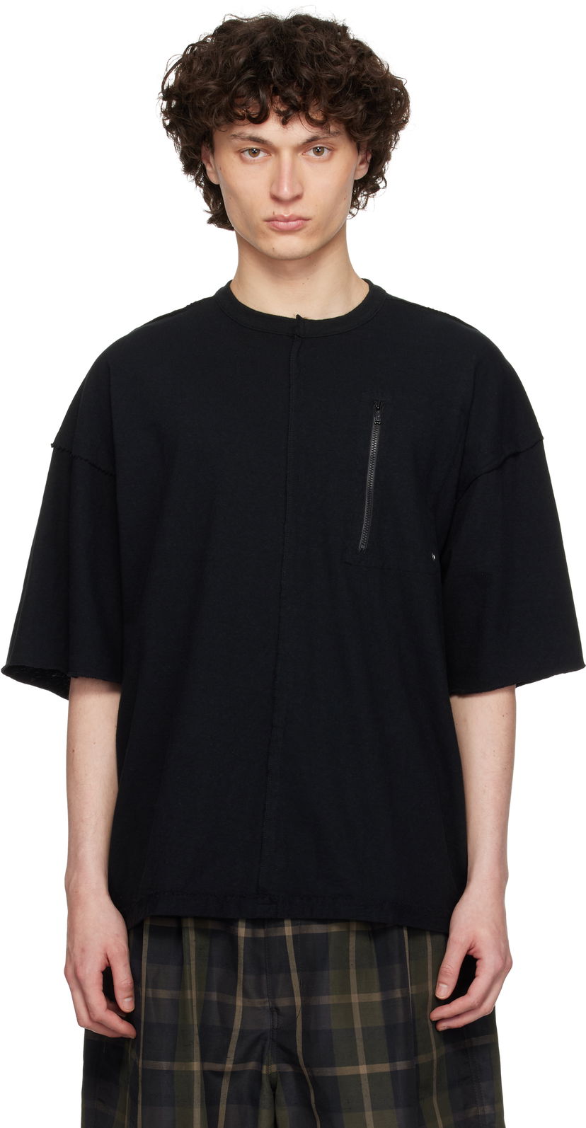 Футболка UNDERCOVER UNDERCOVER T-Shirt with Zipper Pocket чорний | UC1E4818
