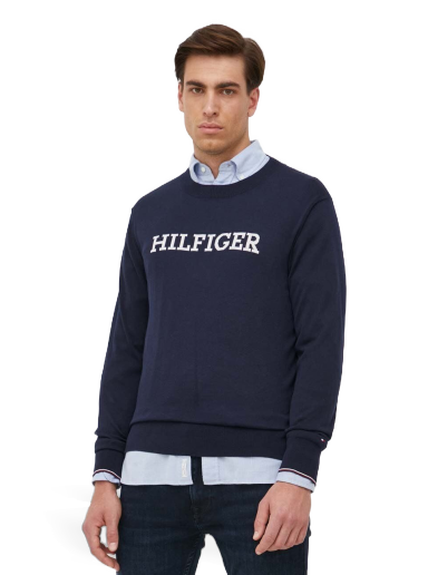 Cветр Tommy Hilfiger Hilfiger Monotype Supima Relaxed Jumper темно-синій | MW0MW31584