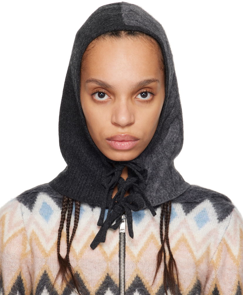 Cветр GANNI GANNI Cashmere Blend Knit Balaclava Hood Різнокольоровий | A6483