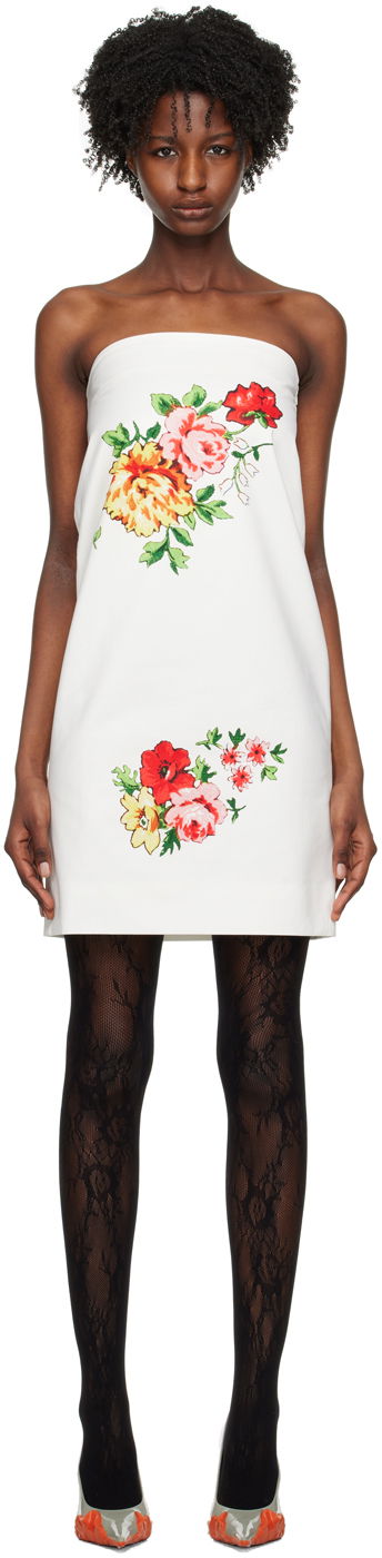 плаття We11done We11done Printed Strapless Mini Dress білий | WD-OP1-23-016-W-MX