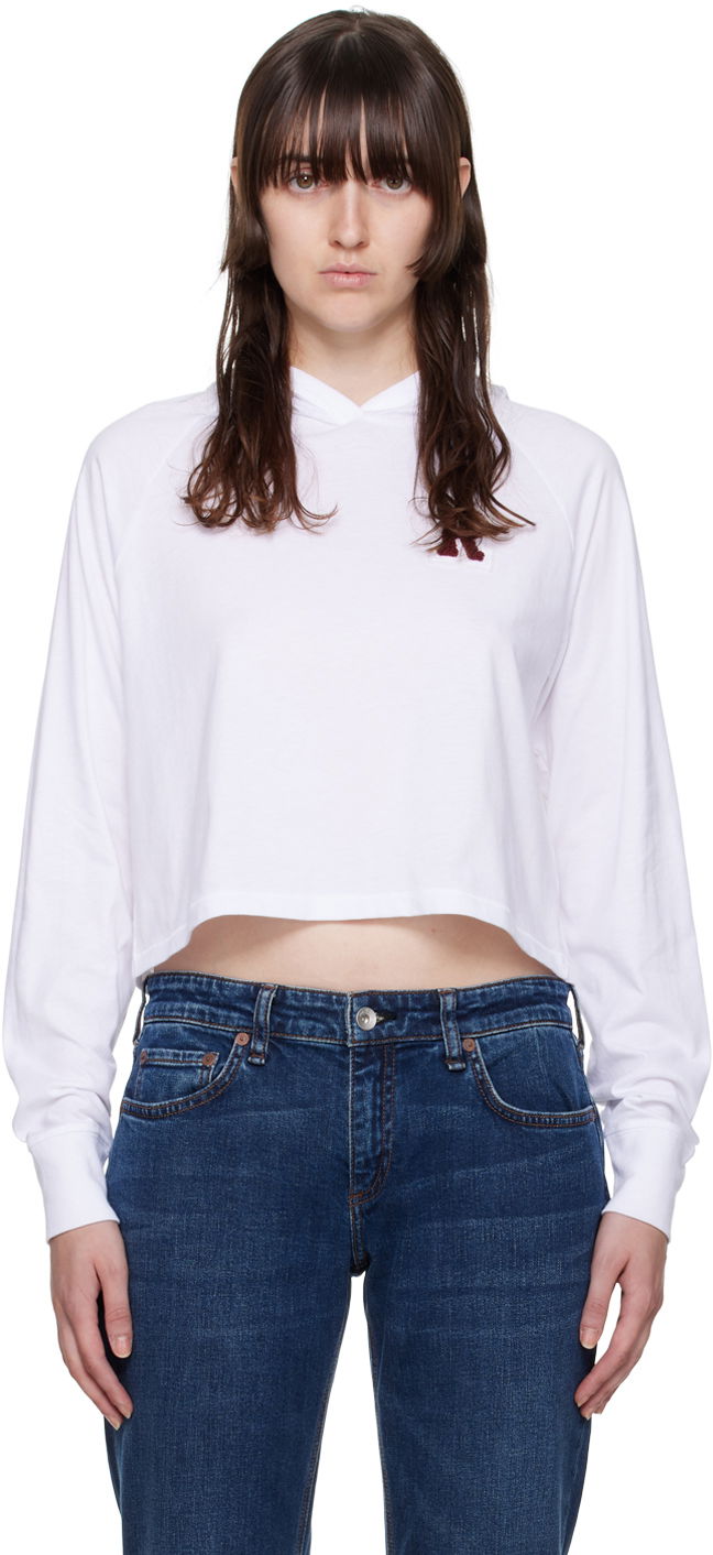 Світшоти rag & bone Rag & Bone Cropped Hoodie білий | WCC22FT011YT11