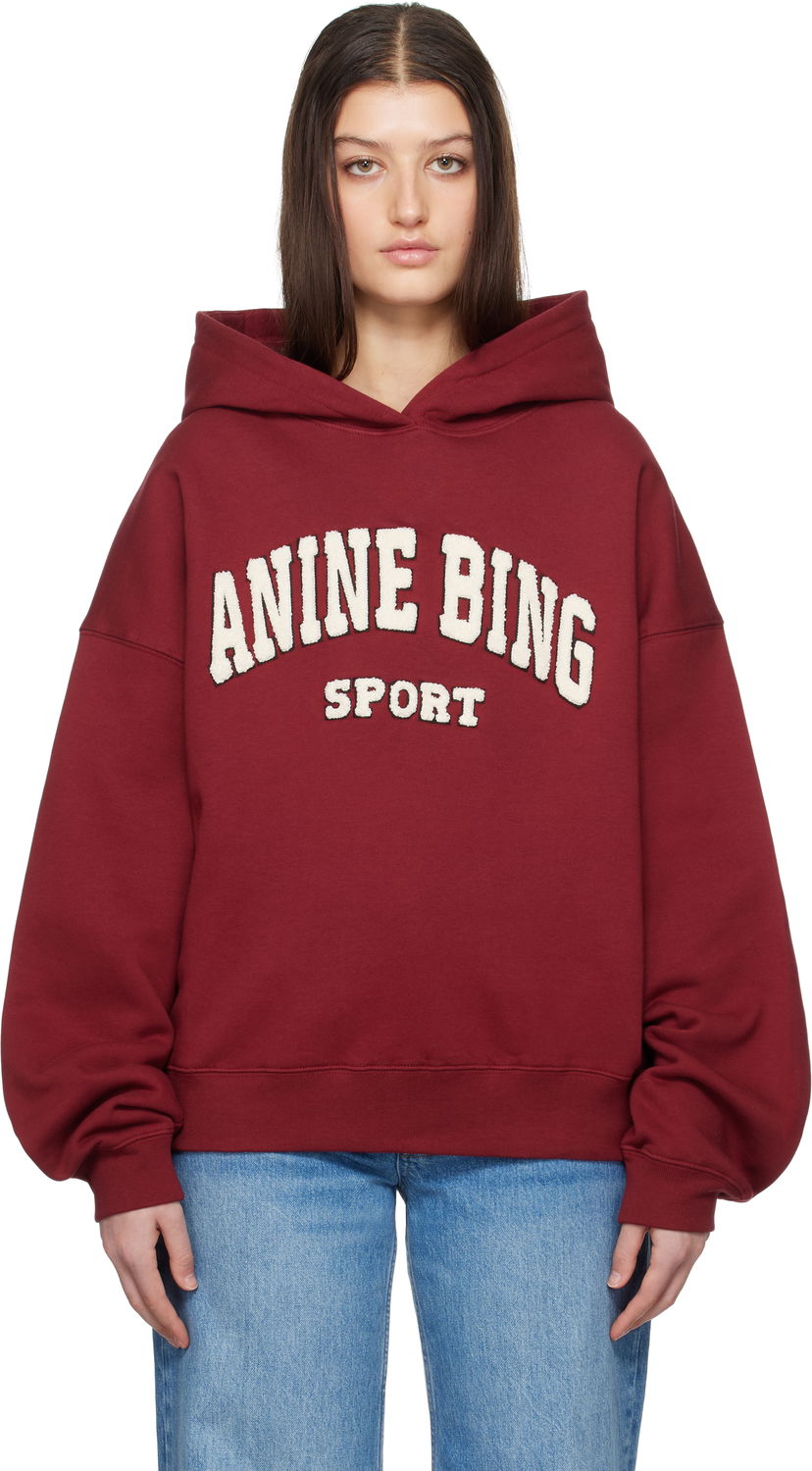 Світшоти Anine Bing Anine Bing Alec 'Sport' Hoodie Бордовий | A-08-5230-019-RED5