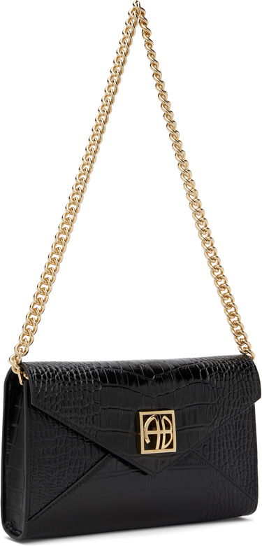 Гаманець Anine Bing ANINE BING Small Elly Croc-Embossed Clutch Bag чорний | A-13-10469-BLK1, 4