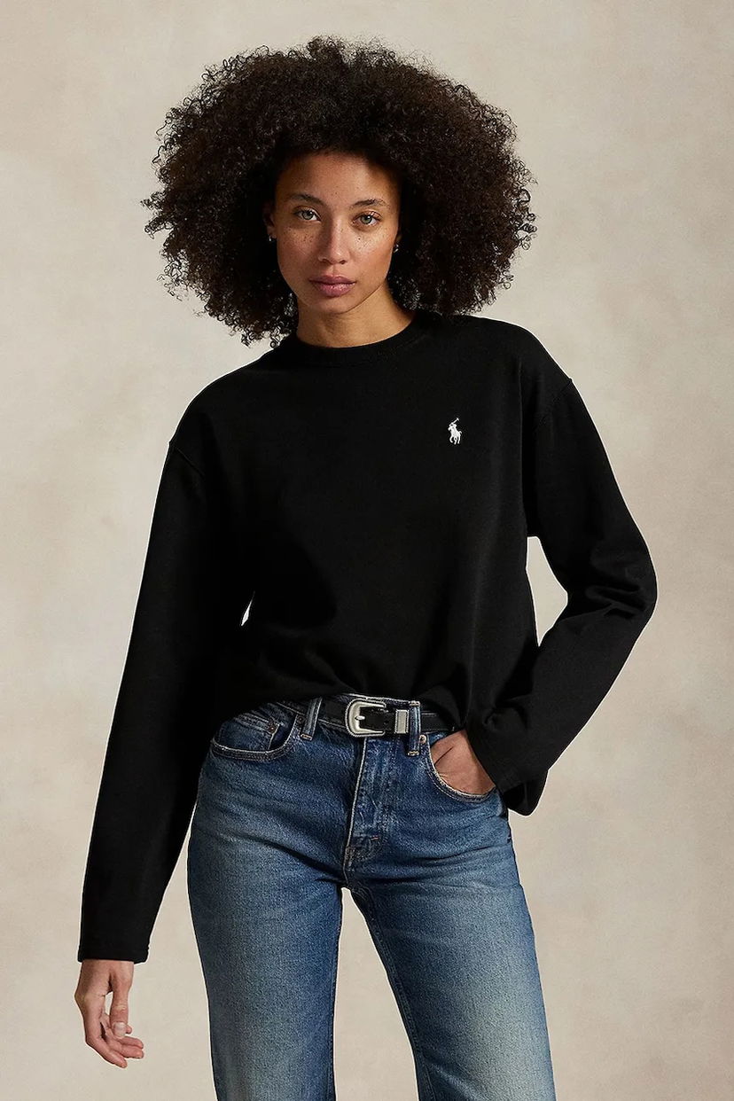 Футболка Polo by Ralph Lauren Polo Ralph Lauren Long Sleeve T-Shirt чорний | 211967105