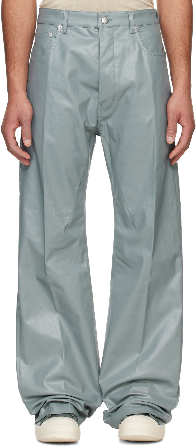 Штани Rick Owens Rick Owens Hollywood Geth Leather Trousers Зелений | RU01E5333 SCT