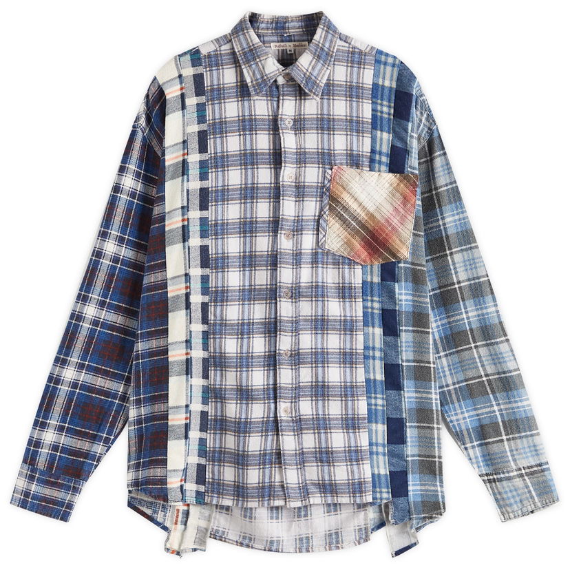 Сорочка Needles Needles Rebuild 7 Cuts Flannel Shirt, Size Large Різнокольоровий | QV395