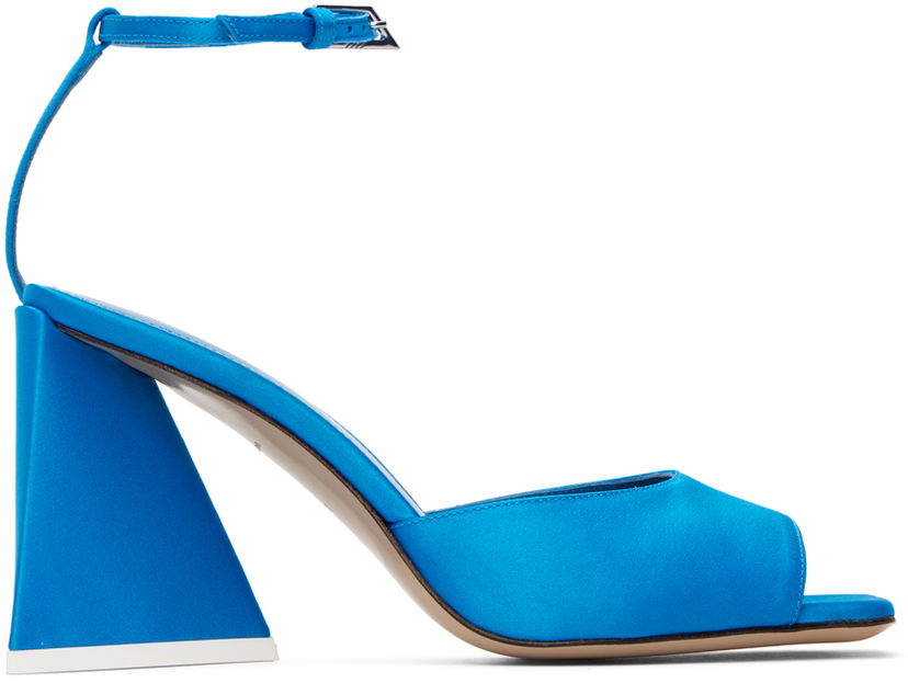 Аксесуари The Attico Attico Piper Satin Heeled Sandals Синій | 232WS599 V015