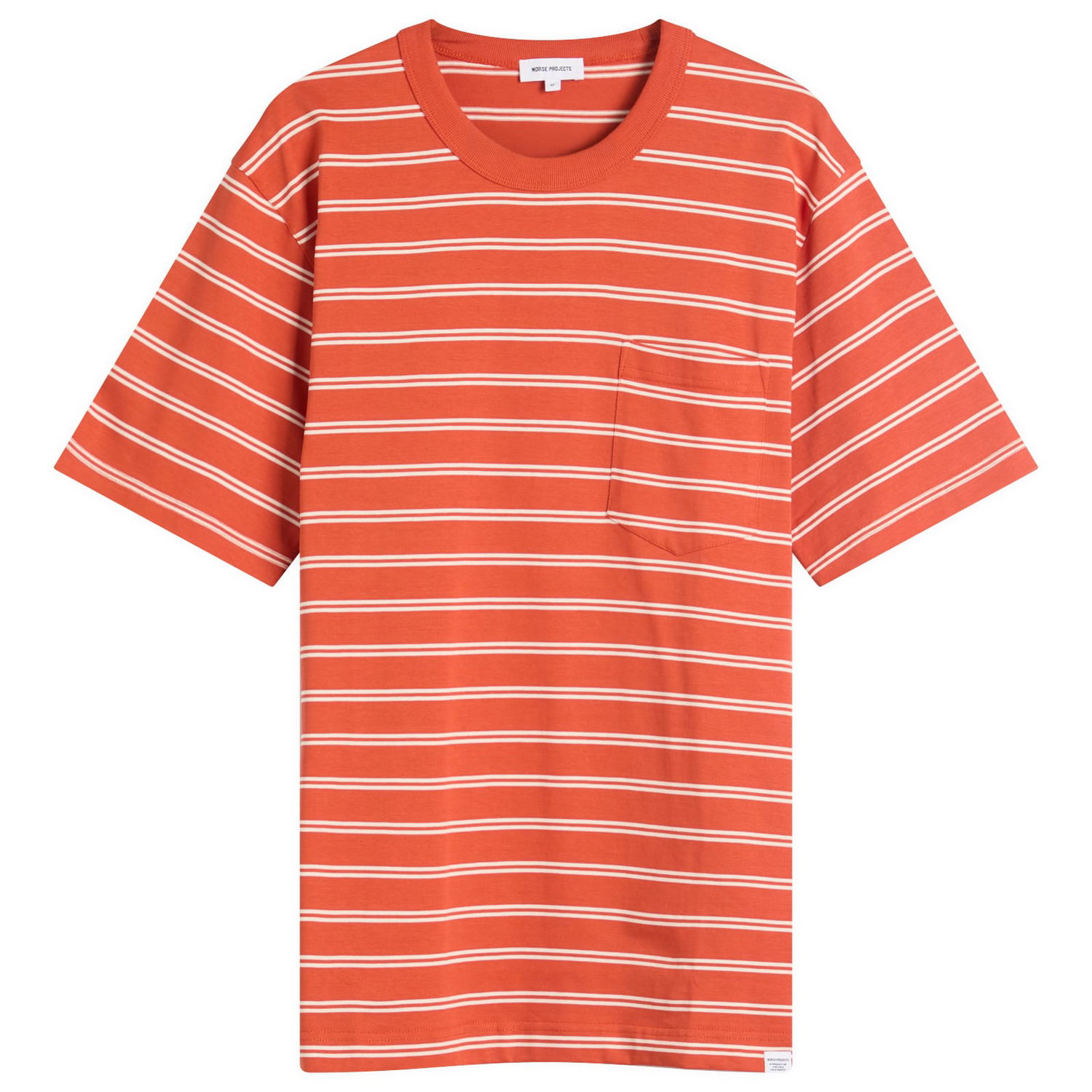 Футболка NORSE PROJECTS Holger Sailor Stripe Pocket Tee, Size L Помаранчевий | N01-0669-4016, 1