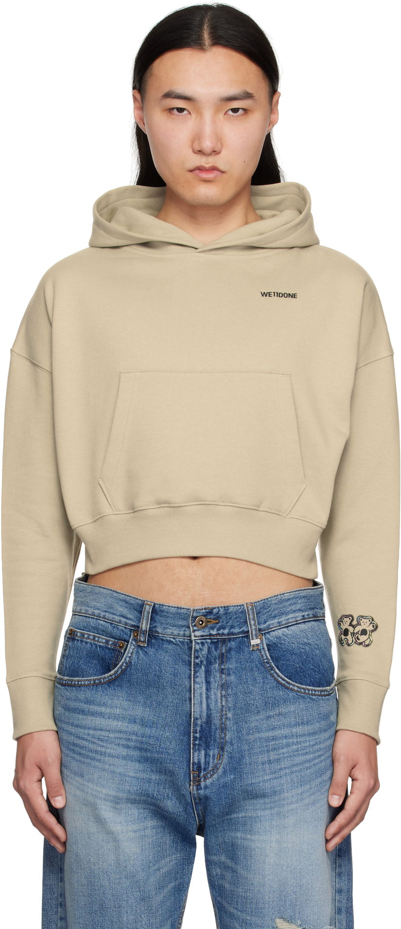 Світшоти We11done We11done Teddy Twins Cropped Hoodie бежевий | WD-TH0-25-841-U-KK