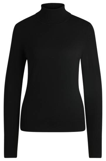 Cветр BOSS Virgin Wool Rollneck Sweater чорний | 50493846