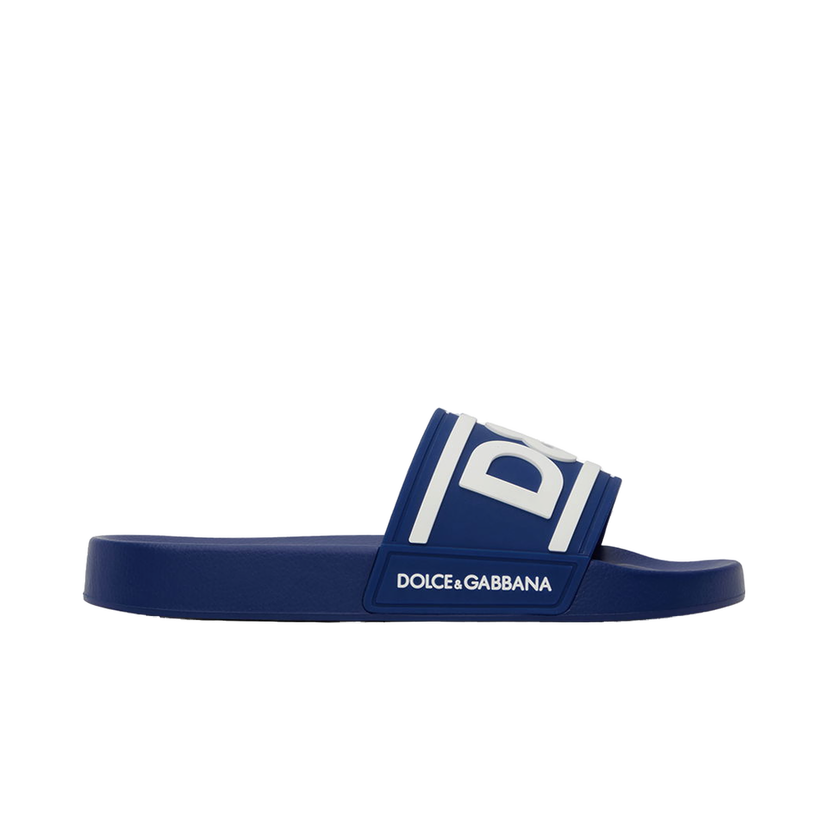 Кросівки та взуття Dolce & Gabbana Blue Logo Slides Синій | CS2072AQ858