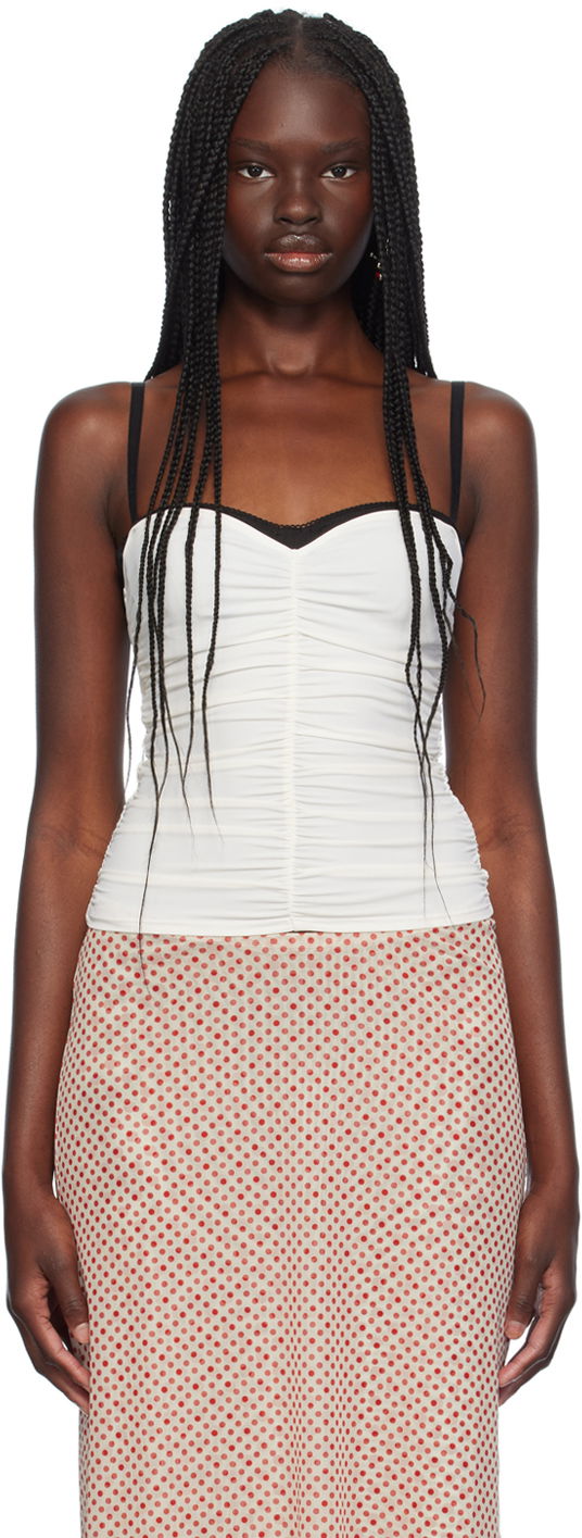 Безрукавка Miaou Miaou Renzo Ruched Cami Tank Top білий | 7064TKCRM